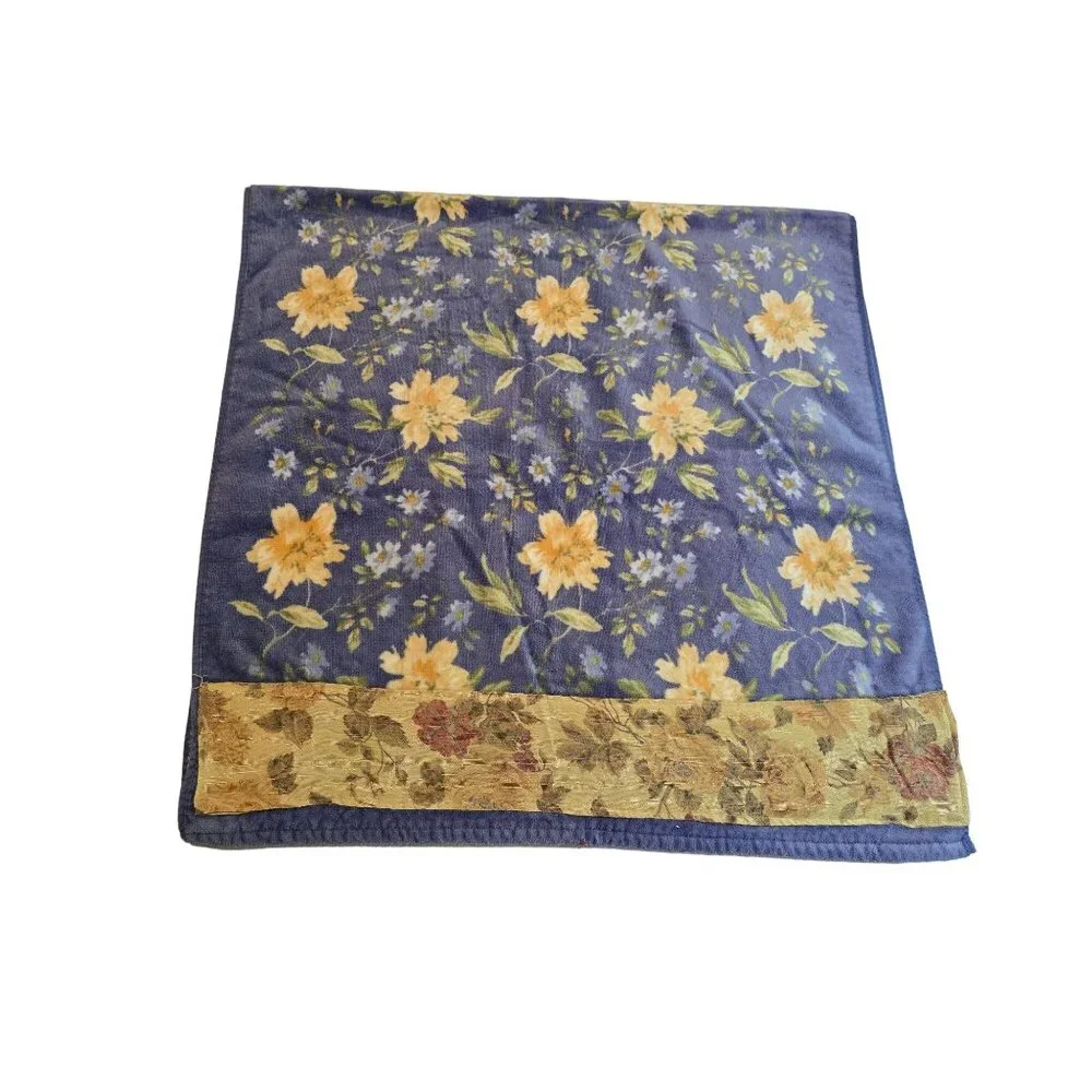 VTG Laura Ashley EMILIE 100% Cotton Floral Bath Towel Set Blue & Yellow 6 Pieces